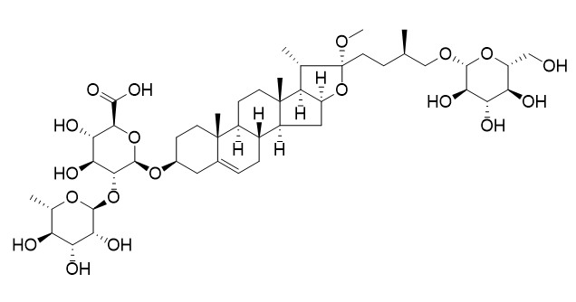 (3beta,22alpha)-26-(beta-glucopyranosyloxy)-22-methoxyfurost-5-en-3-yl 2-O-(6-deoxy-alpha-mannopyranosyl)-beta-glucopyranosiduronic acid